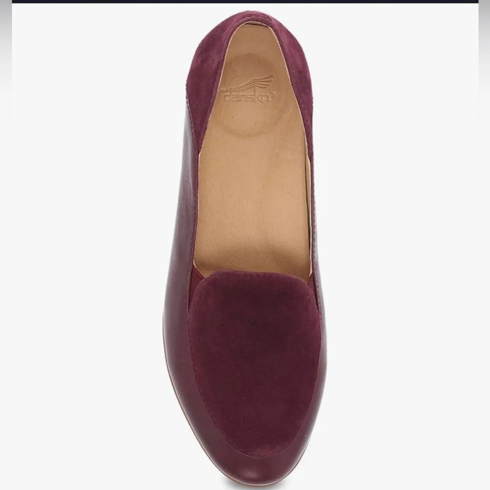 New‎ Dansko Wine Glazed Leather Lace Women's Loafers 38 /7.5-8 USA
